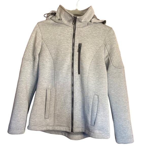 Gray Andrew Marc Hooded Scuba Jacket Medium - Picture 1 of 11
